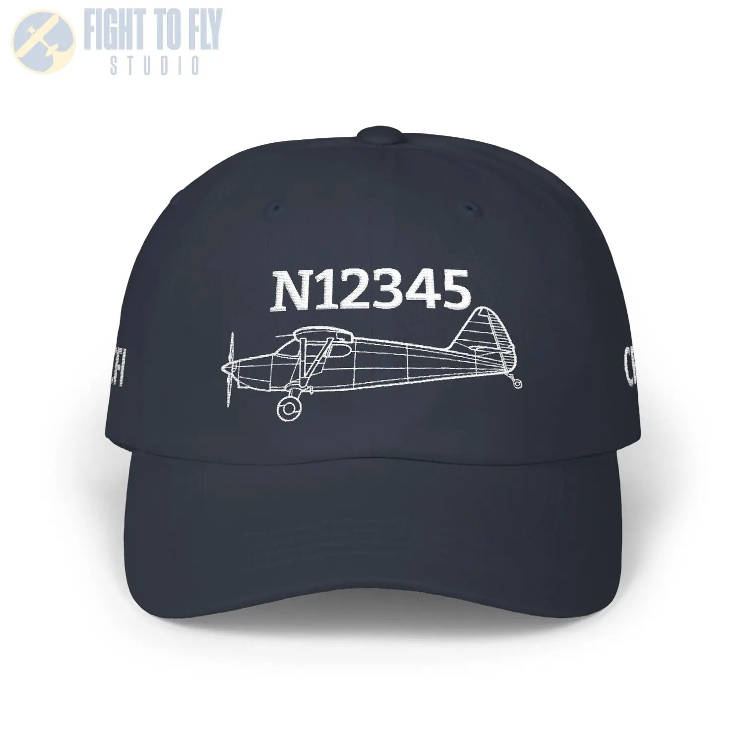 Your Stinson 108-2 Hat — Personalized with Tail Number & Custom Text - Hats - Pilot gifts - WWII warbird t-shirt