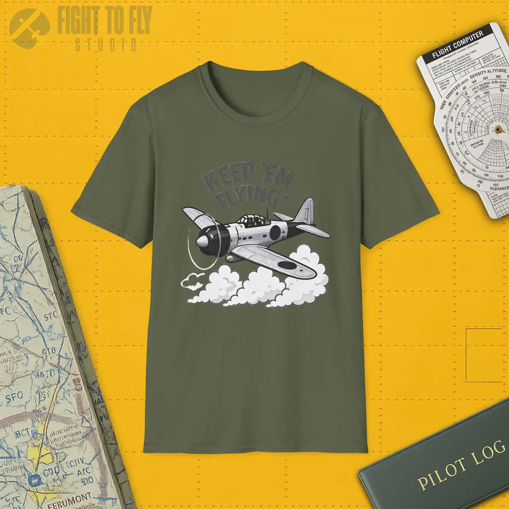 Zero “Keep ’Em Flying!” - T-Shirt - Pilot gifts - WWII warbird t-shirt